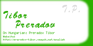 tibor preradov business card